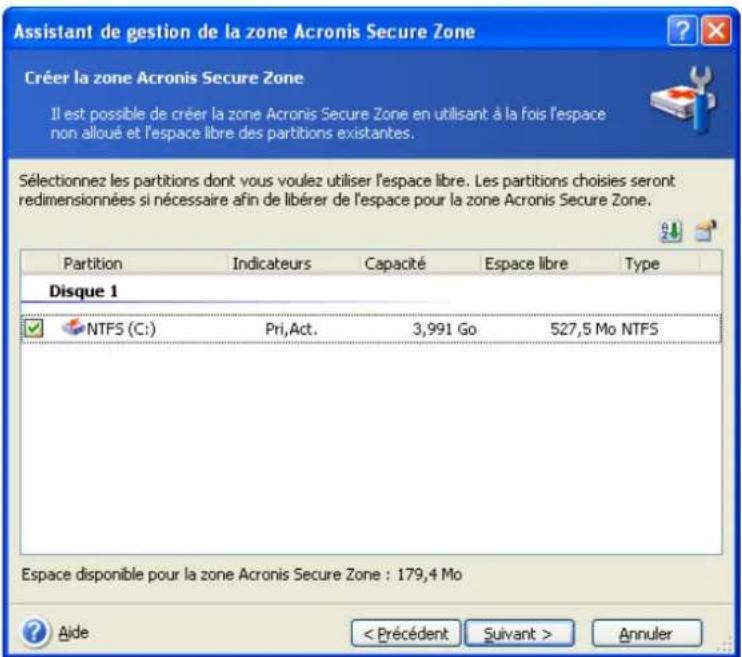 ACRONIS True Image Echo Workstation - Création d'acronis secure zone - 2