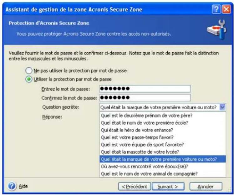 ACRONIS True Image Echo Workstation - Changer le mot de passe pour acronis secure zone - 1