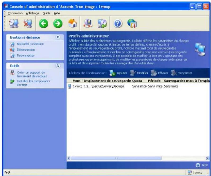 ACRONIS True Image Echo Workstation - Définir les profils administrateurs - 1