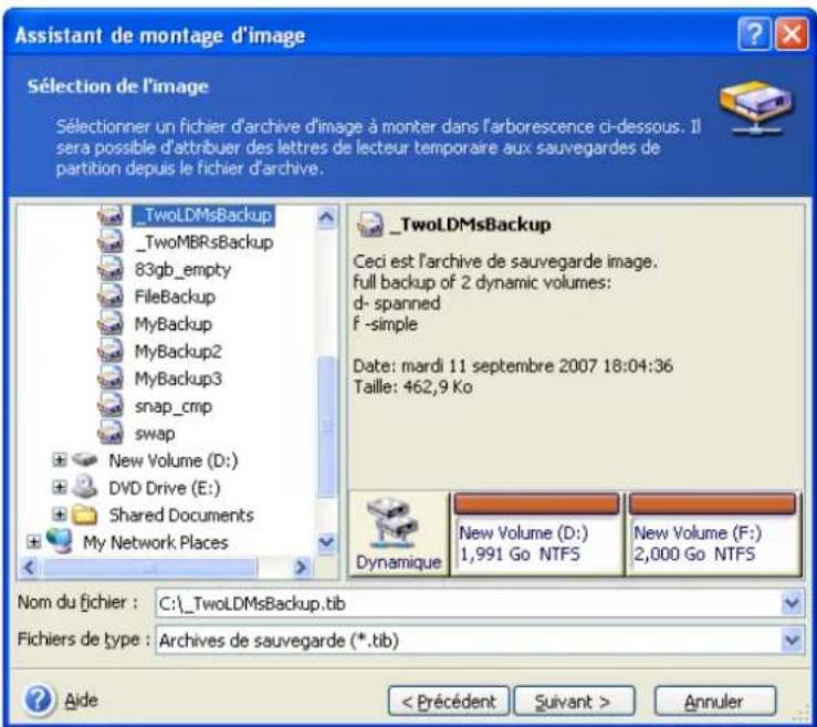 ACRONIS True Image Echo Workstation - Monter une image - 1
