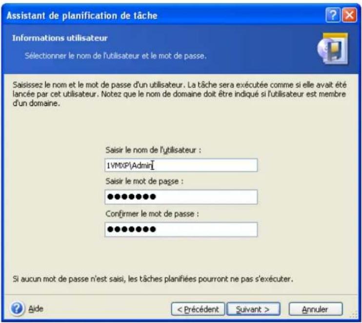 ACRONIS True Image Echo Workstation - Création de tâches planifiées - 3
