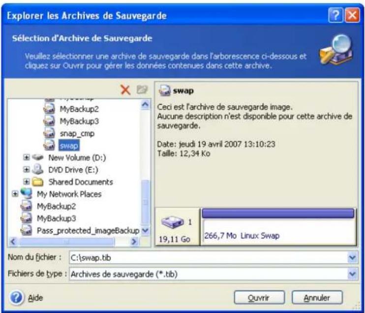 ACRONIS True Image Echo Workstation - Explorer une archive - 1