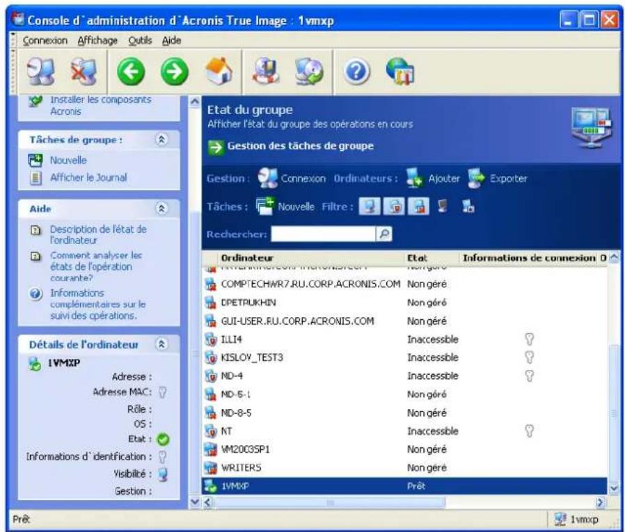 ACRONIS True Image Echo Workstation - Affichage de statut de groupe - 1