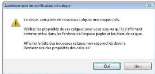 AUTODESK AutoCAD 2009 - Notification de nouveaux calques pour le tracé - 1