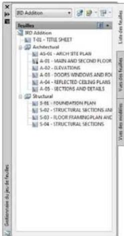 AUTODESK AutoCAD 2009 - Description de l'interface du gestionnaire du jeu de feuilles - 1