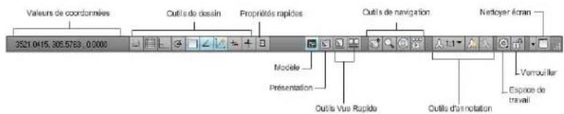 AUTODESK AutoCAD 2009 - Barre d'état de l'application - 1