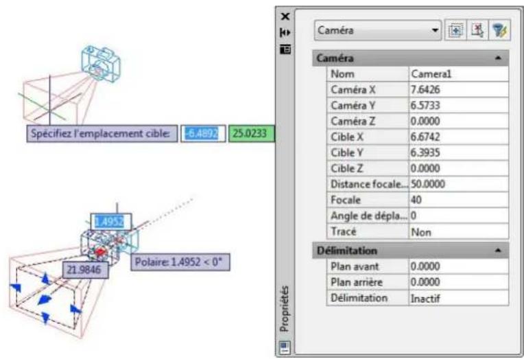 AUTODESK AutoCAD 2009 - Modification des propriétés d'une caméra - 4