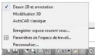 AUTODESK AutoCAD 2009 - Changement d'espace de travail - 2
