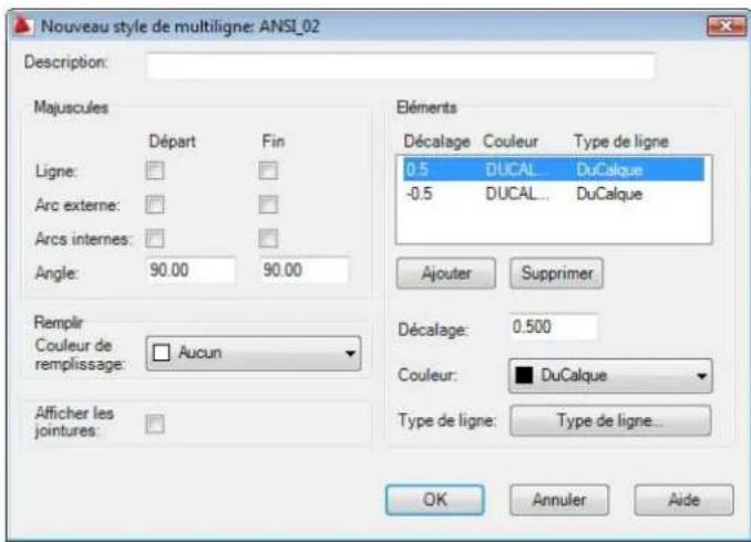 AUTODESK AutoCAD 2009 - Pour définir un style de multiligne - 3