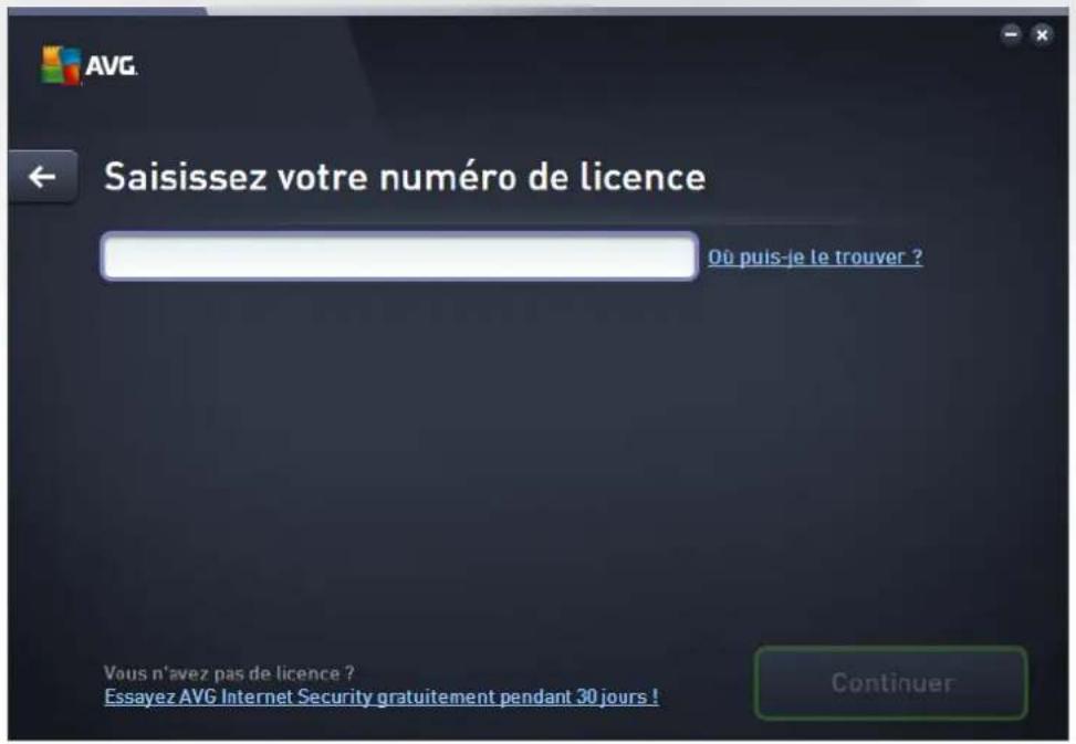 AVG AntiVirus 2016 - Saisissez votre numero de licence - 1