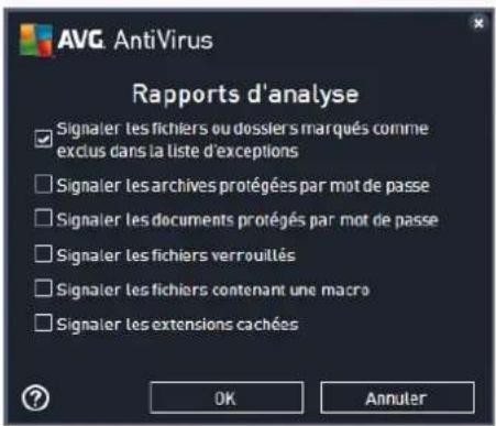 AVG AntiVirus 2016 - Définir des rapportes d'analyse supplémentaires - 1