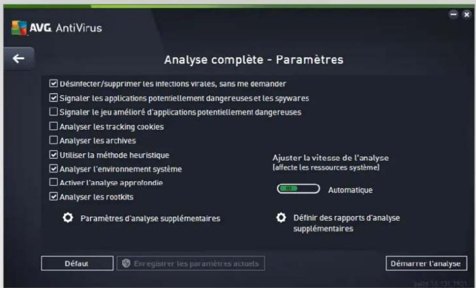 AVG AntiVirus 2016 - Modification de la configuration de l'analyse - 1