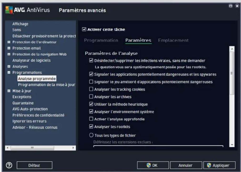 AVG AntiVirus 2016 - Options avancées de la programmation - 1