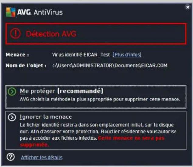 AVG AntiVirus 2016 - Résultats du Bouclier resident - 1