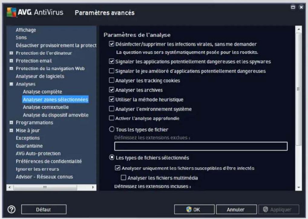 AVG AntiVirus 2016 - Analyser zones selectionnées - 1