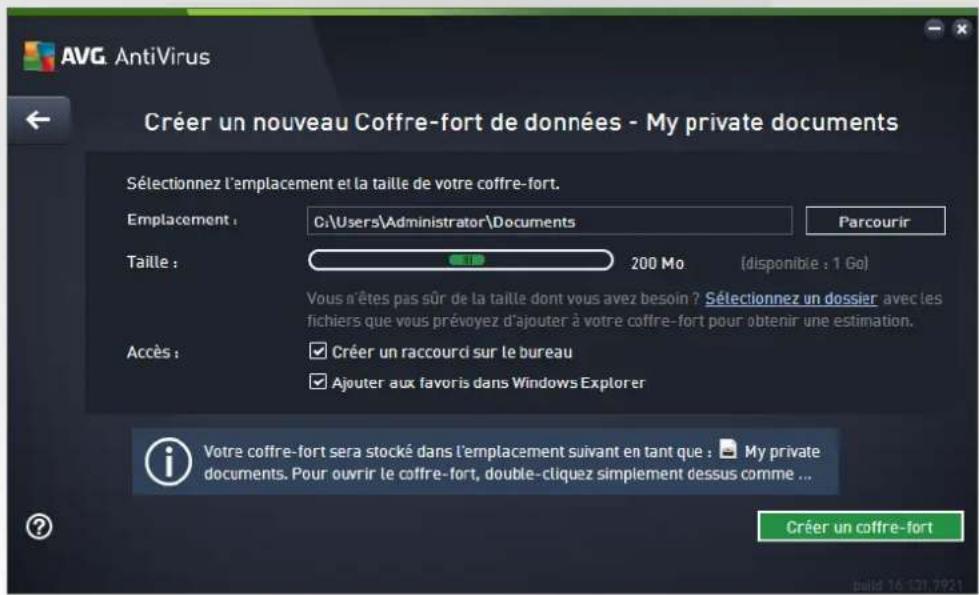 AVG AntiVirus 2016 - Comment creer voire coffre-fort de donnees - 2