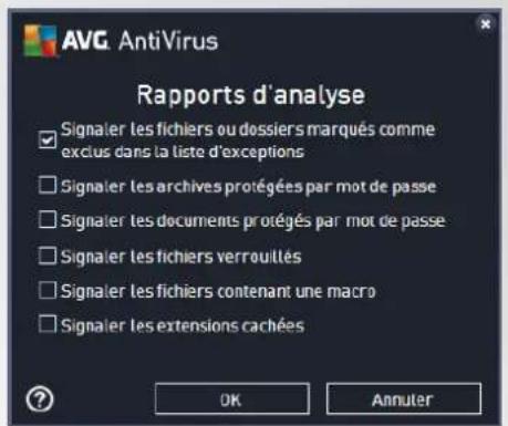 AVG AntiVirus 2016 - Définir des rapportes d'analyse supplémentaires... - 1