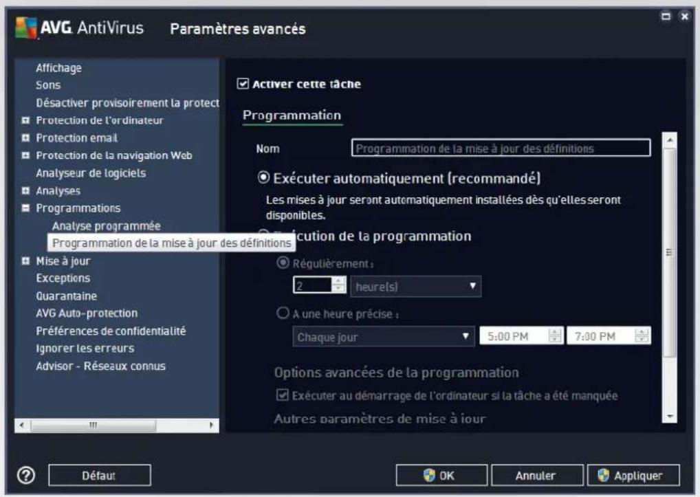 AVG AntiVirus 2016 - Programmation de la mise à jour des définitions - 1