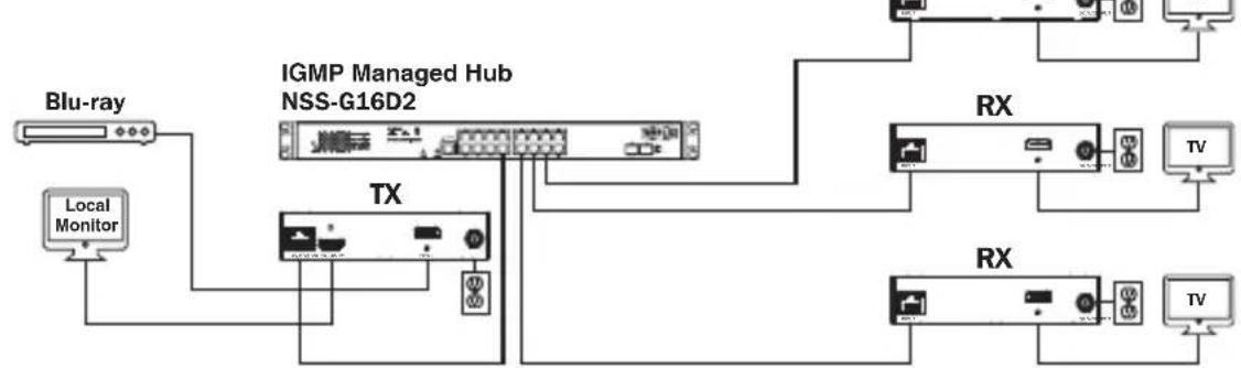 Tripp Lite B160101HDSI - Point-to-Multipoint Installation - Managed Switch with IGMP - 2
