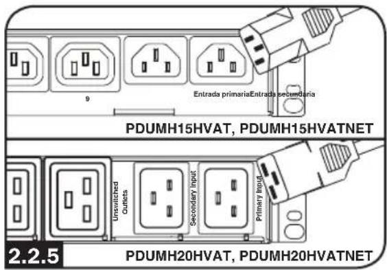 Tripp Lite PDUMH15HVATNET - Conecte los Adaptadores para Clavija de Entrada (Optional - Solo los modelos PDUMH20AT, PDUMH20ATNET): - 1