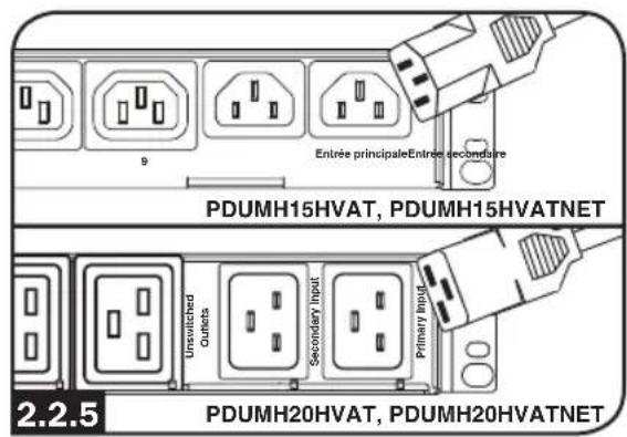 Tripp Lite PDUMH15HVATNET - C13-C14 (modèles : PDUMH15HVAT et PDUMH15HVATNET) ou câbles C19-C20 (modèles PDUMH20HVAT et PDUMH20HVATNET seulement) : - 1