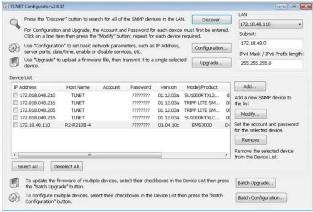 Tripp Lite SmartRack SRCOOL60KCW - Configuración con el Configurator de TLNET (Sistema) - 1