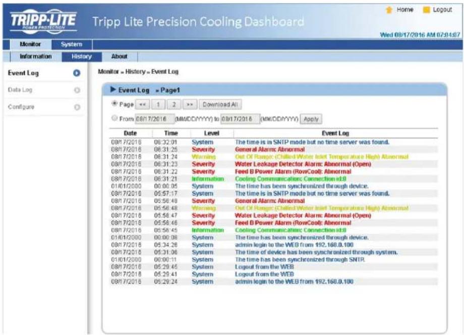Tripp Lite SmartRack SRCOOL60KCW - Journal d'événements - 1