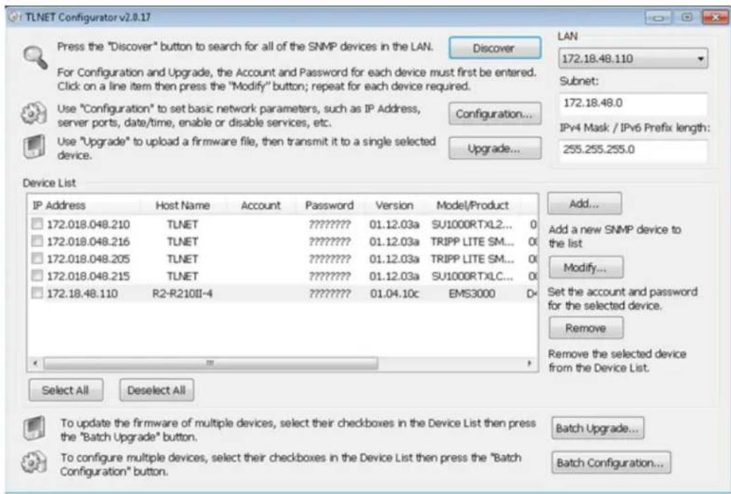 Tripp Lite SmartRack SRCOOL60KCW - Configuring with TLNET (System) Configurator - 1