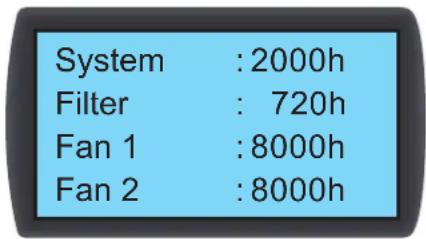 Tripp Lite SmartRack SRCOOL60KCW - Visualización / Restauración de Horas de Funcioncimiento - 1