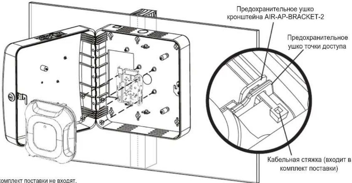 Предохранительное ушко кронштейна AIR-AP-BRACKET-2 Предохранительное ушко точки доступа Кабельная стяжка (входит в комплект поставки) комплект поставки не входят.