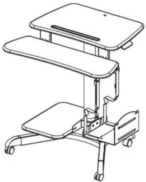 Tripp Lite WorkWise WWSSRDSTC - Station de travail mobile à hauteur réglable - 1