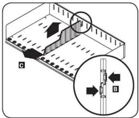 Tripp Lite CSC16USB - Réglage des diviseurs de l'étagère de rangement - 2