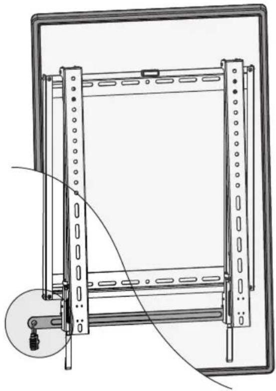 Tripp Lite DWFPSC4570M - Schieben Sie den Sicherheitsbalken durch die Montagewinkel und bringen Sie zur Sicherung das Kombischloss an - 3