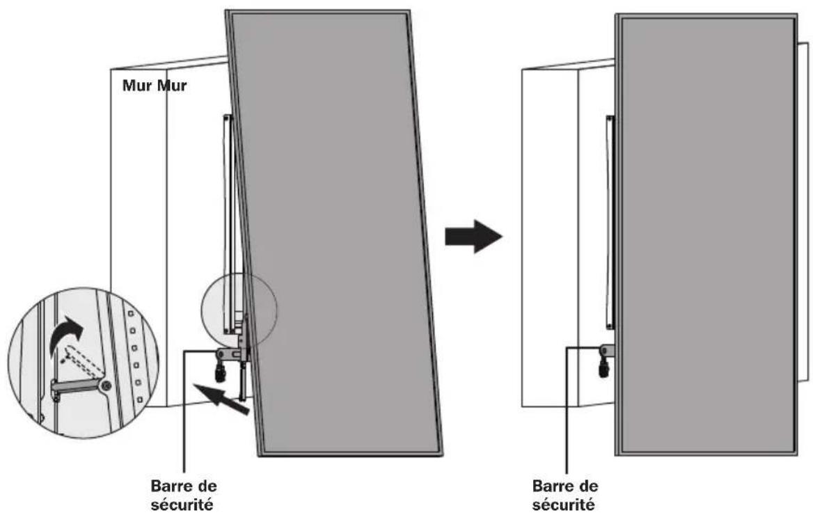 Tripp Lite DWFPSC4570M - Glisser la barre de sécurité à travers les supports de montage, puis fixer le verrou combo pour la retenir en place. - 4
