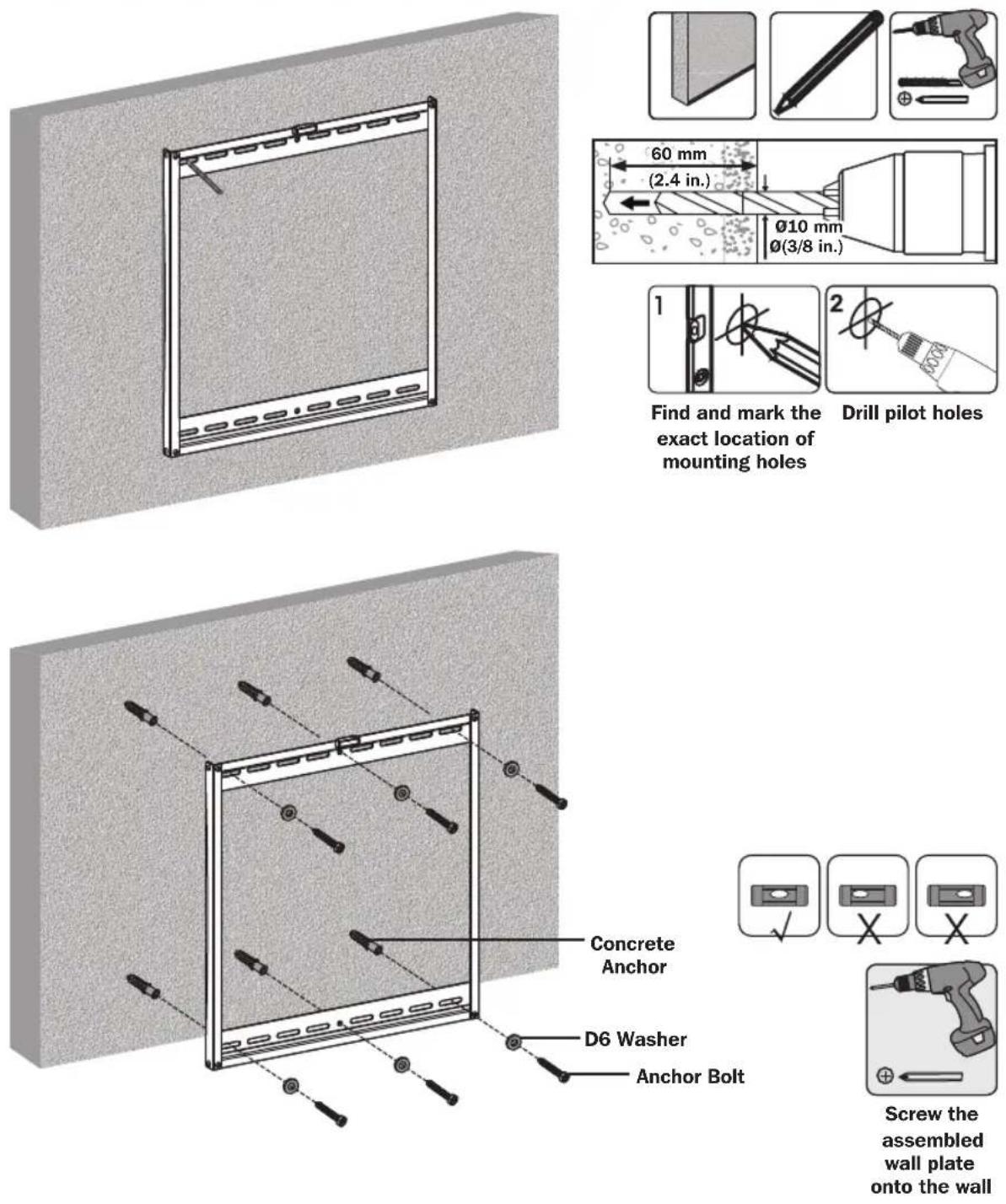 Tripp Lite DWFPSC4570M - 2b. Mount on Solid Brick and Concrete Block - 1