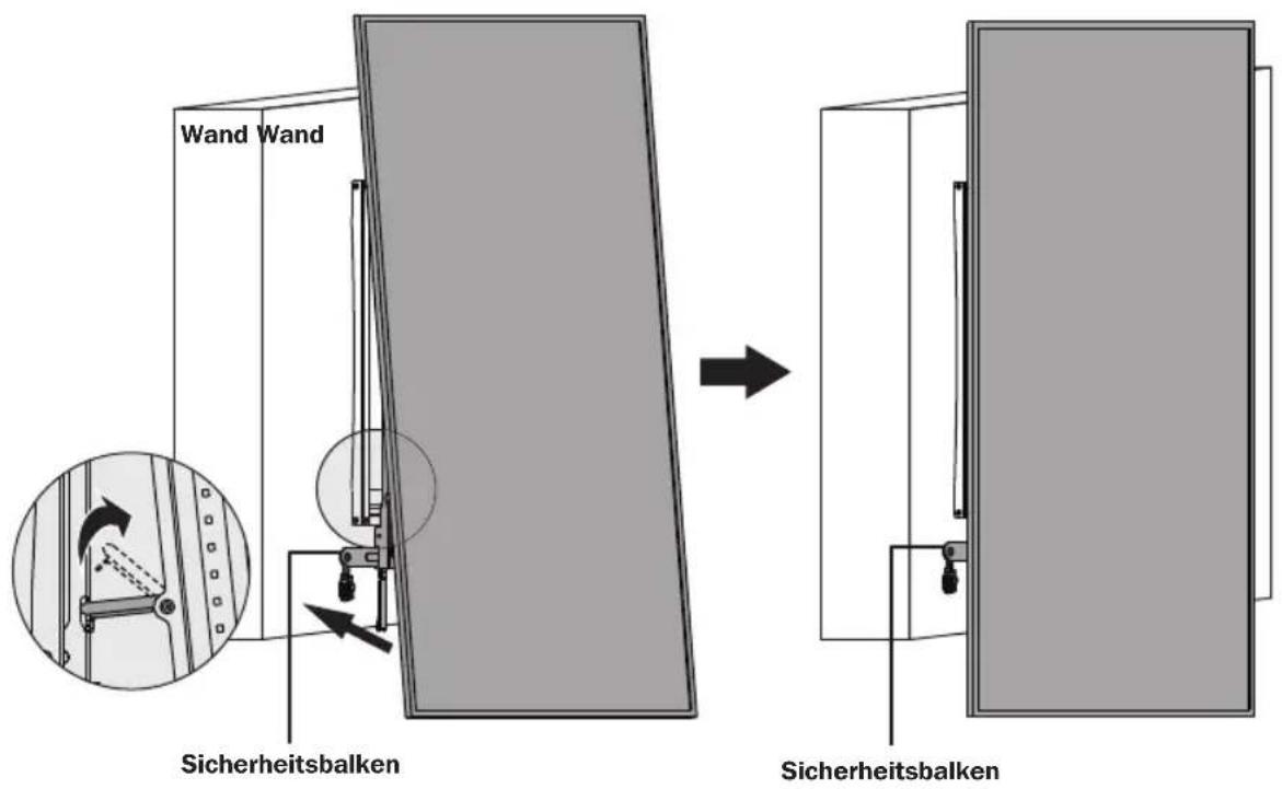 Tripp Lite DWFPSC4570M - Schieben Sie den Sicherheitsbalken durch die Montagewinkel und bringen Sie zur Sicherung das Kombischloss an - 4