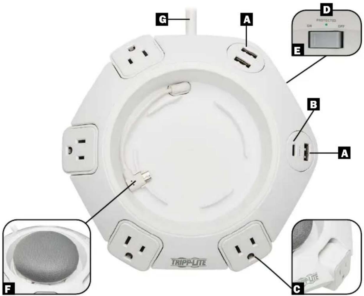 Tripp Lite Protect It! TLP48USBCUFO - Caractéristiques - 1