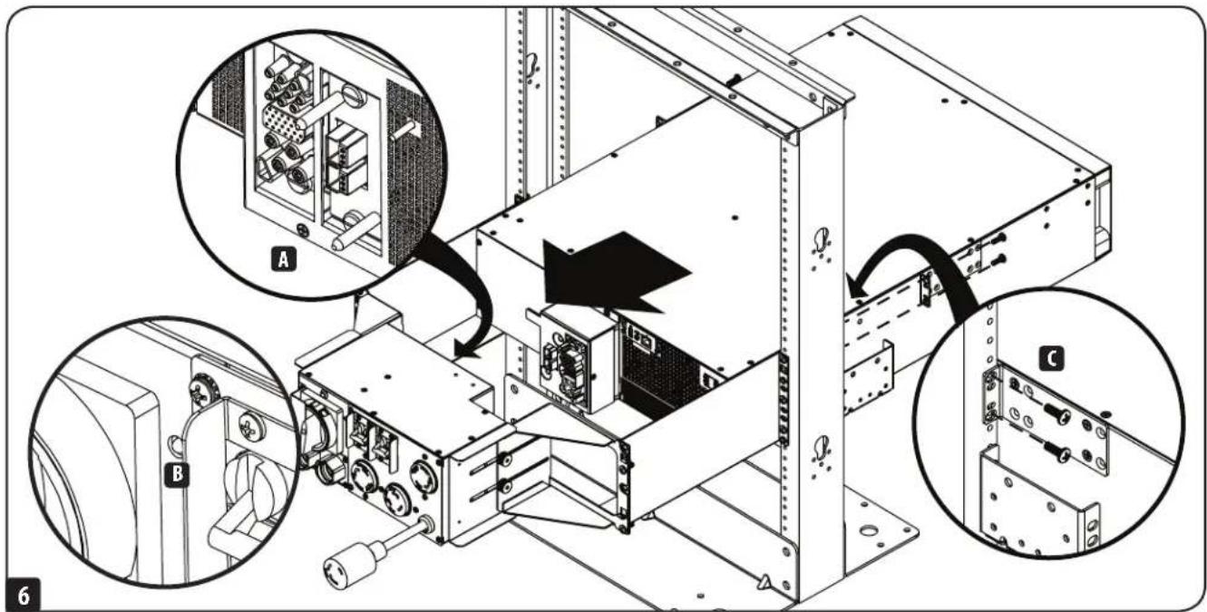 Tripp Lite SmartOnline 2POSTRMKITMB - Remove the internal batteries from the UPS before proceeding with this step. For battery removal instructions, refer to your UPS Owner's Manual. - 10