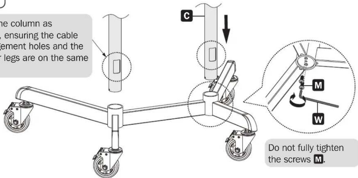 Tripp Lite DMCS3770ROT - Attaching the Columns to the Base - 1