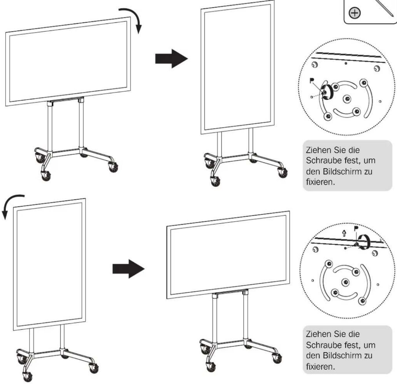 Tripp Lite DMCS3770ROT - Befestigung des Displays in Querformat / Hochformat (Optional) - 2