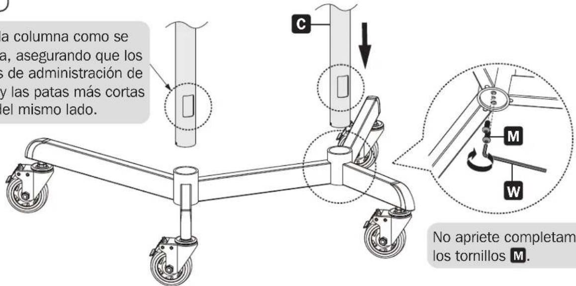 Tripp Lite DMCS3770ROT - Colocacion de las Columnas a la Base - 1