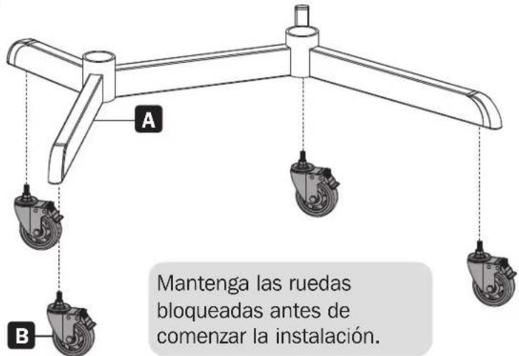 Tripp Lite DMCS3770ROT - Instalación de las Ruedas - 1