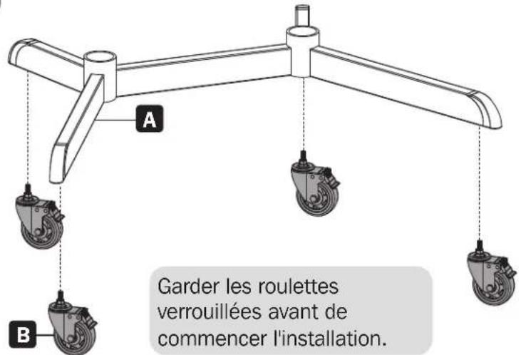 Tripp Lite DMCS3770ROT - Installation des roulettes - 1