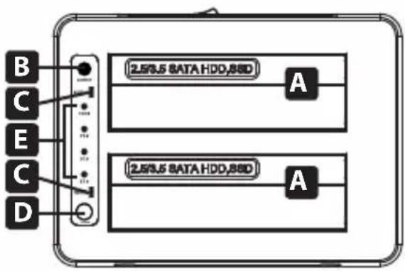 Tripp Lite U339E02 - Схема расположения функциональных элементов - 1
