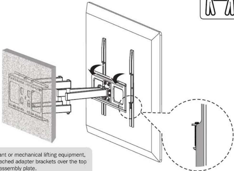 ant or mechanical lifting equipment, ached adapter brackets over the top assembly plate.