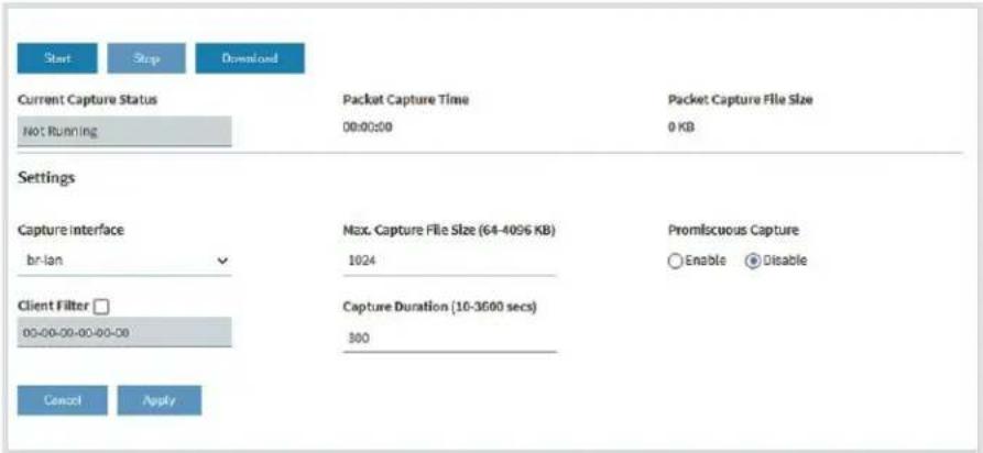 NETGEAR Nighthawk MK63S - パケットをキャプチャするには - 1