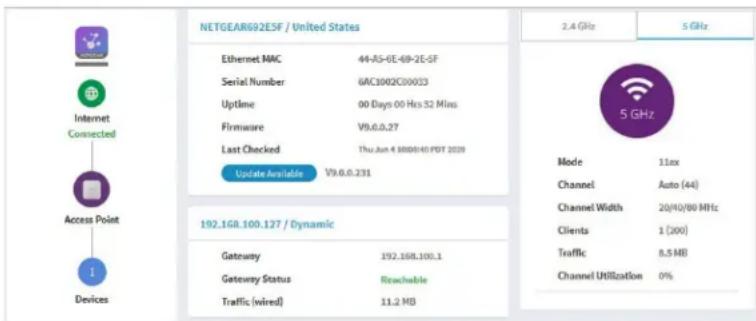 NETGEAR Nighthawk MK63S - アクセスポイントのインターネット、IP、システム設定を表示する - 1