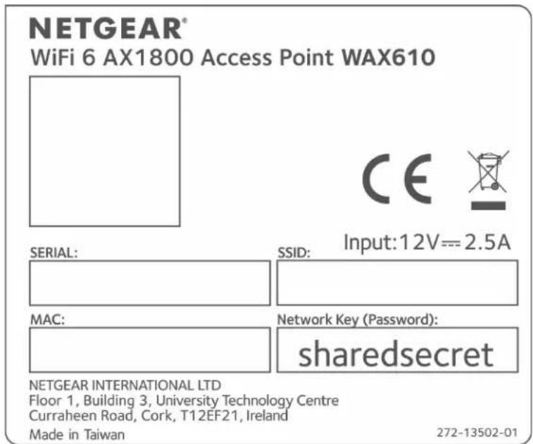 NETGEAR Nighthawk MK63S - 製品ラベル 屋内型 WAX610 - 1