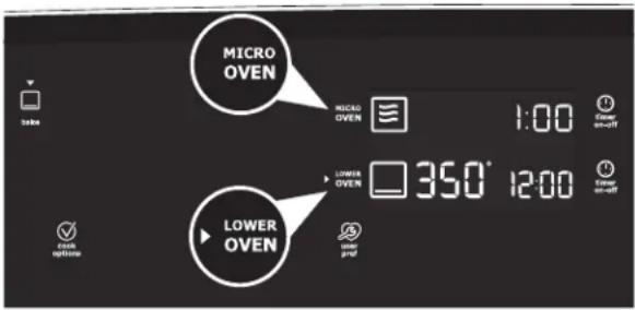 MICRO OVEN MICRO OVEN 1:00 Lower on-off LOWER OVEN 350° 12:00 Lower on-off user perf