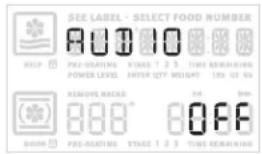 SEE LABEL - SELECT FOOD NUMBER HELP PRE-HEATING STAGE 1.2.3 TIME REMAINING POWER LEVEL ENTER QTY WEIGHT LTR 02.00 REMOVE RACKS 888" OFF DOOR PRE-HEATING STAGE 1.2.3 TIME REMAINING